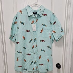 Urban Pipeline Men's Mint Green Shirt with Bear Print
